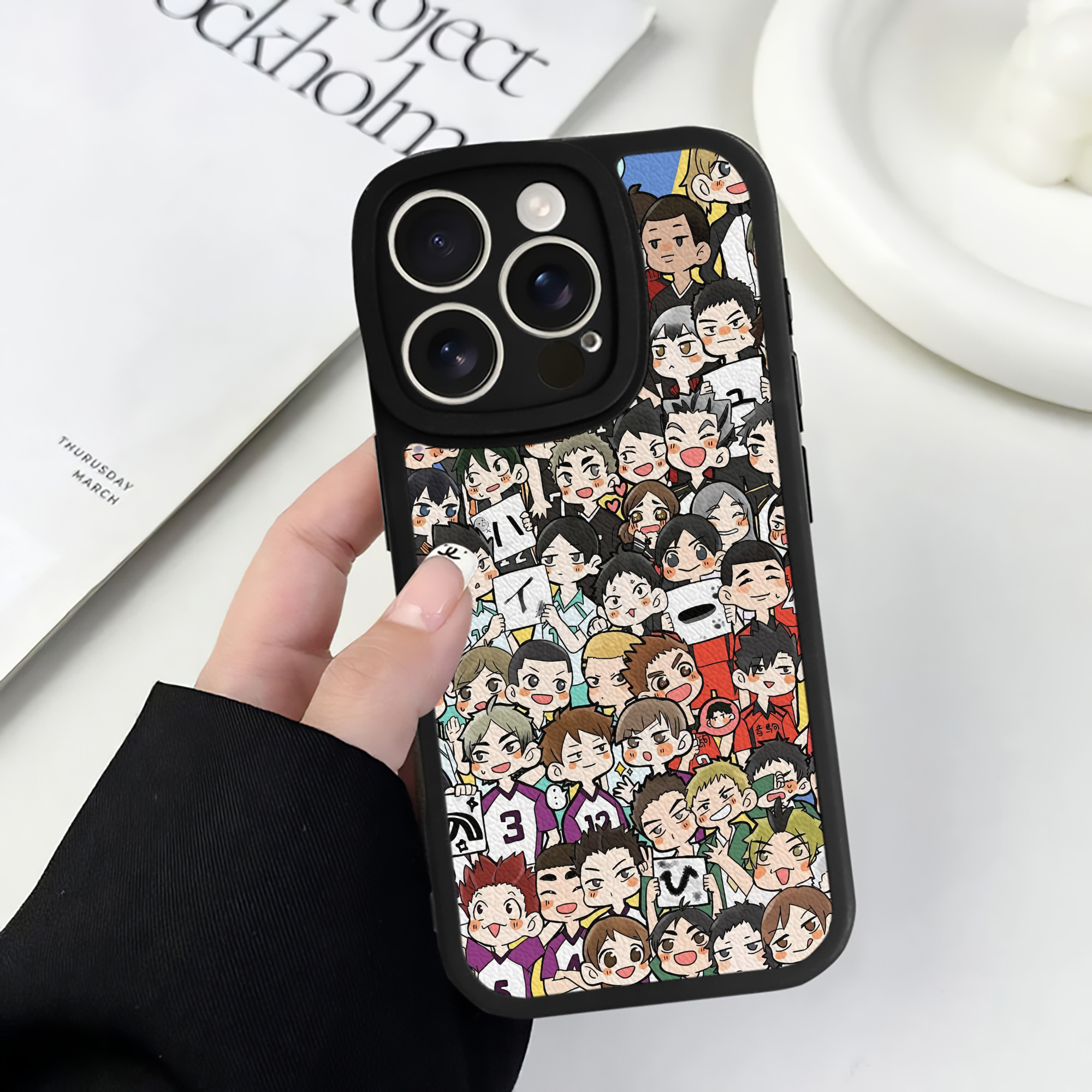 （画像用） ハイキュー!! Haikyu!! 【iPhone 16シリーズ対応】シリコンスマホケース（レザー調） 材質：シリコン